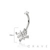 316L SURGICAL STEEL TOP CZ WITH CZ STARBURST EYEBROW (CURVED BARBELL)